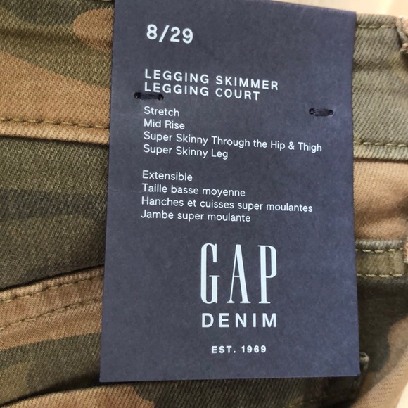 NWT Gap denim leggings in green camo - Picture 4 of 5